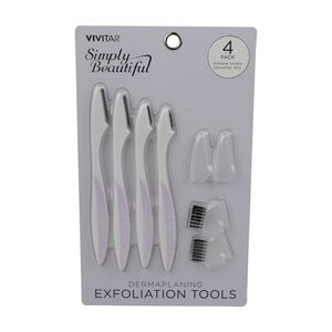Vivitar Simply Beautiful Dermaplaning Exfoliation Tools, 4 pk